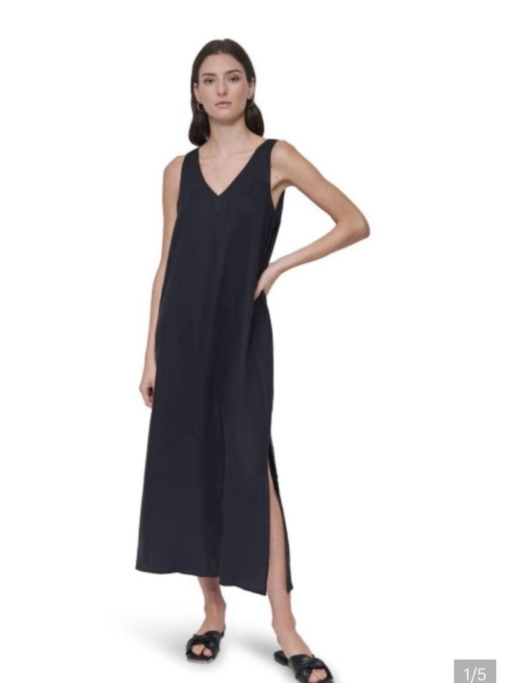 DKNY Linen Sleeveless Maxi Dress NWT